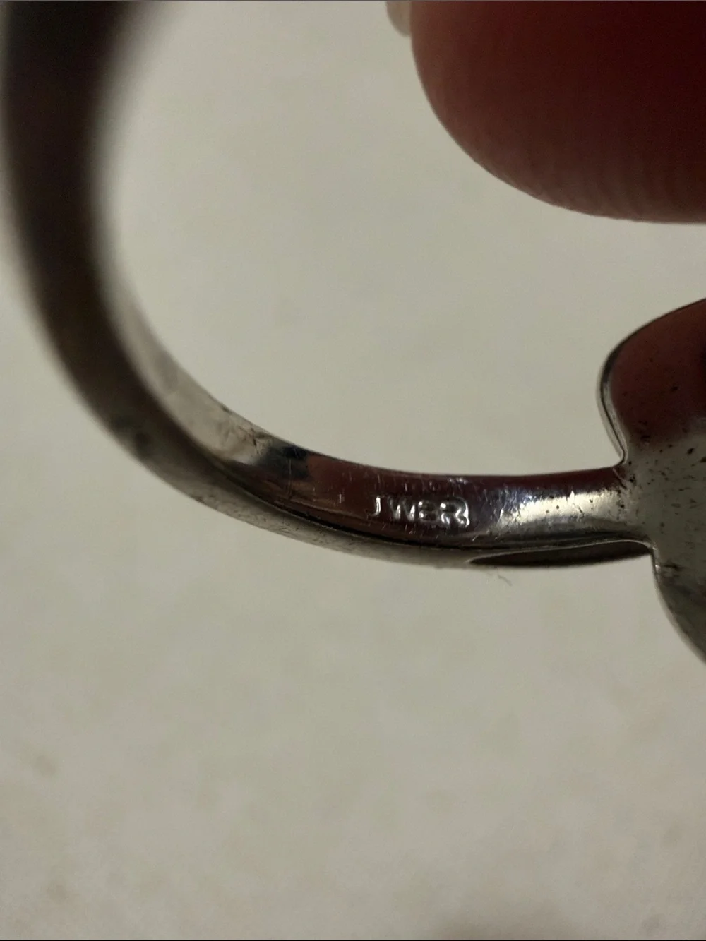 Sterling Silver 925 Abstract double heart Loop Ring size 6.75